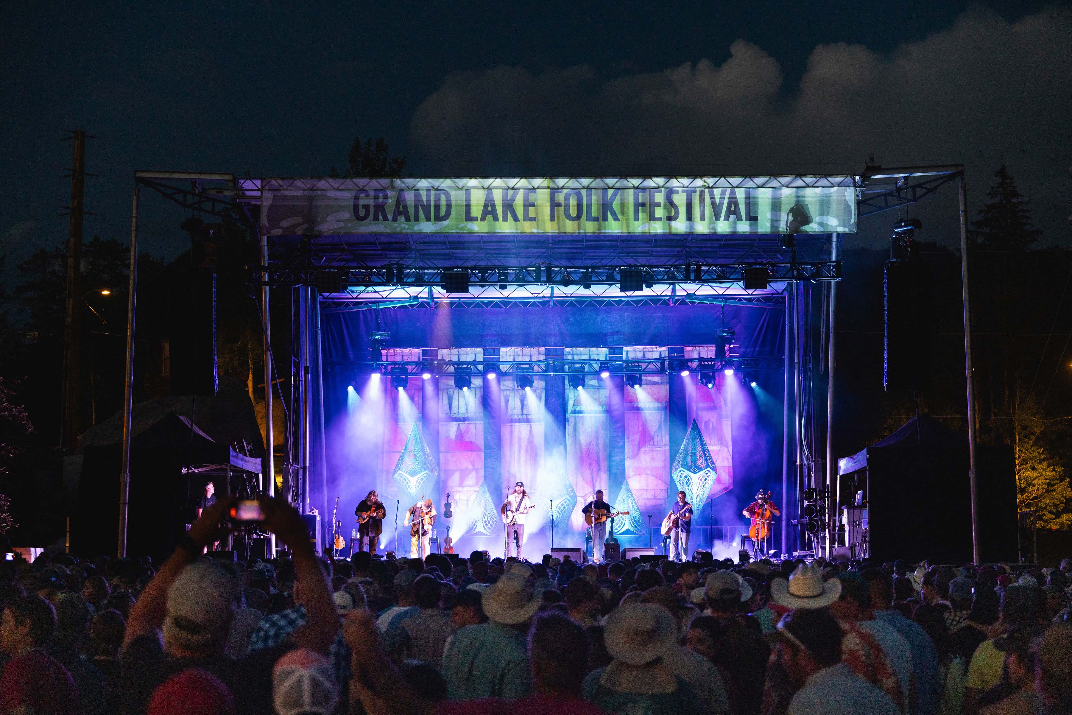 view of stage at night