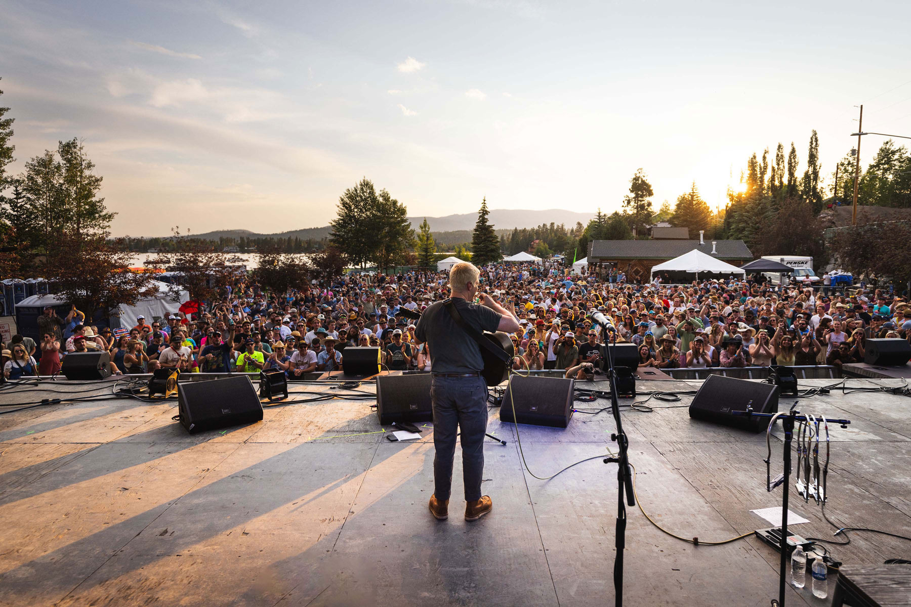 View of crowd from stage