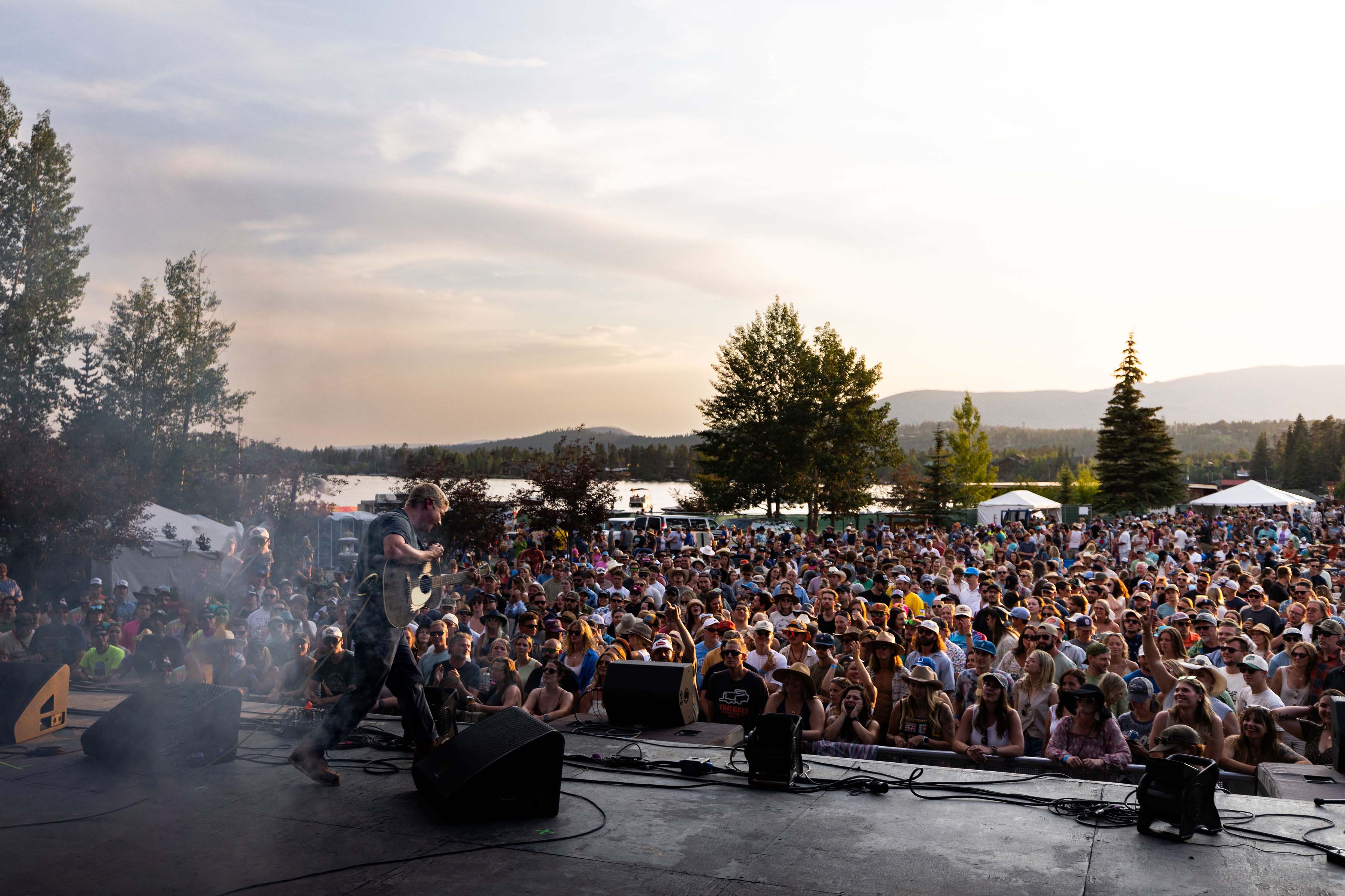 View of crowd from stage