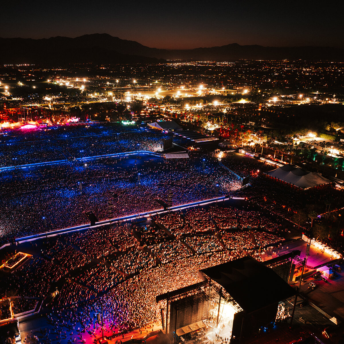 Aerial View of Festival at night