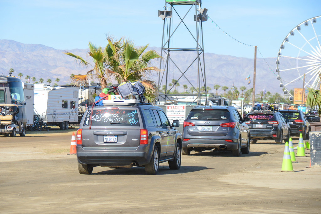 Decorate cars lined up