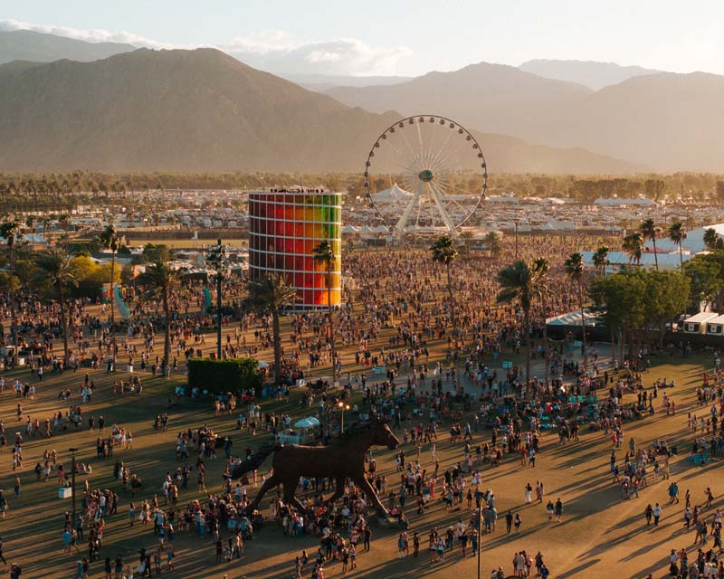aerial view of festival