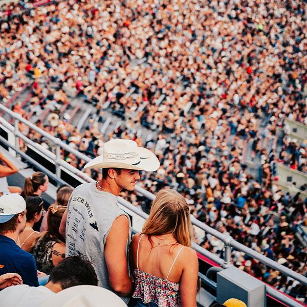 Couple in stands