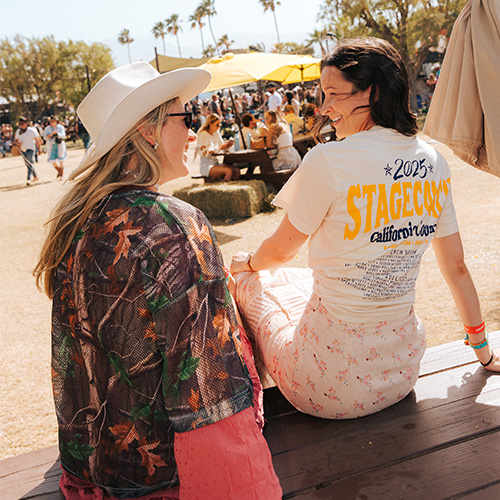 Festival attendees chatting