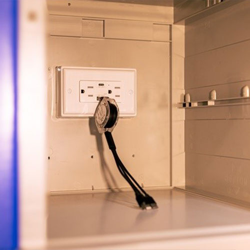Locker with charger outlet