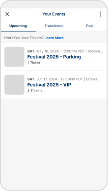 Festival App View Tickets Page